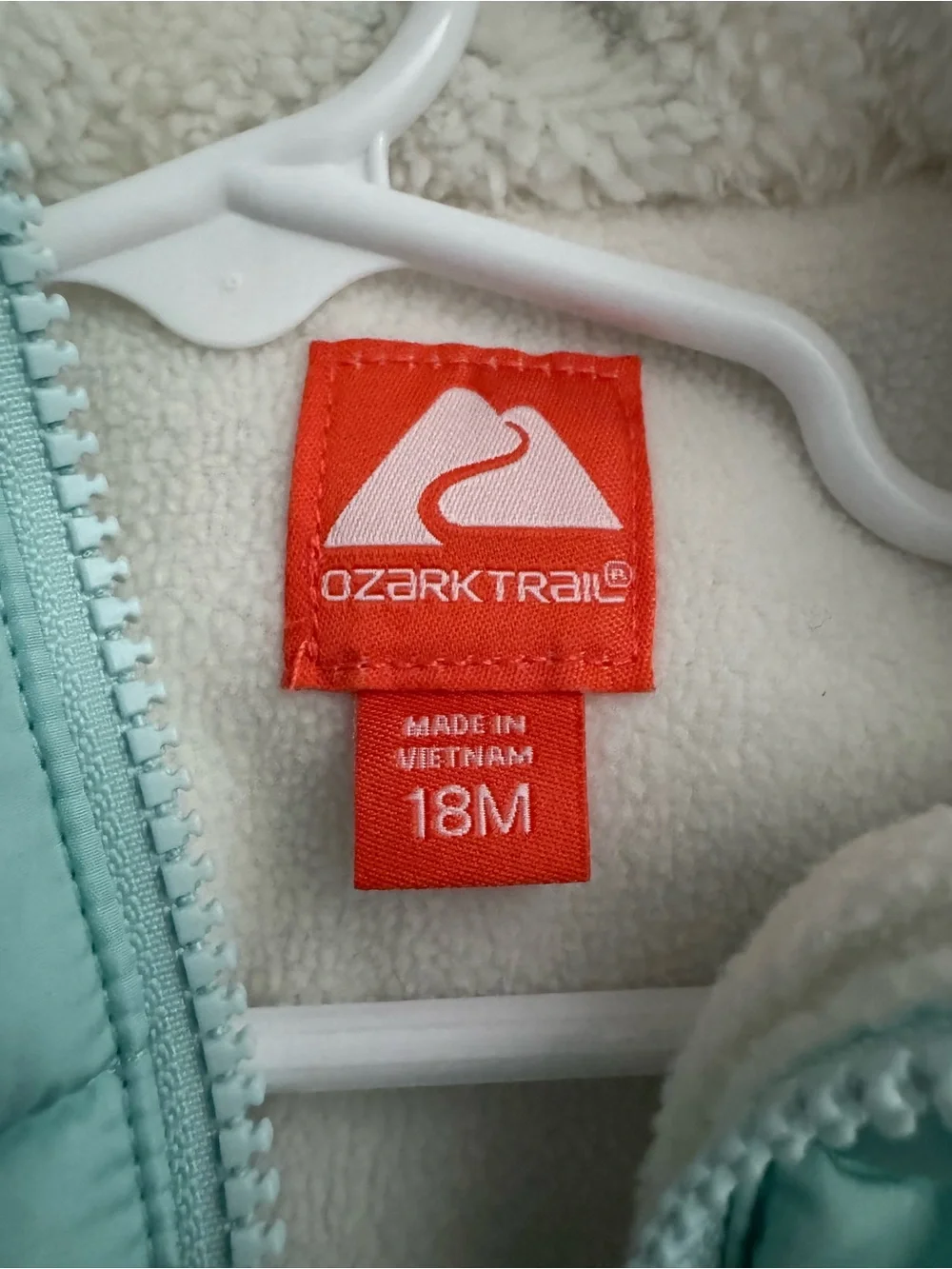 Ozark Trail Light Blue Puffer Jacket with Hood 18 Months